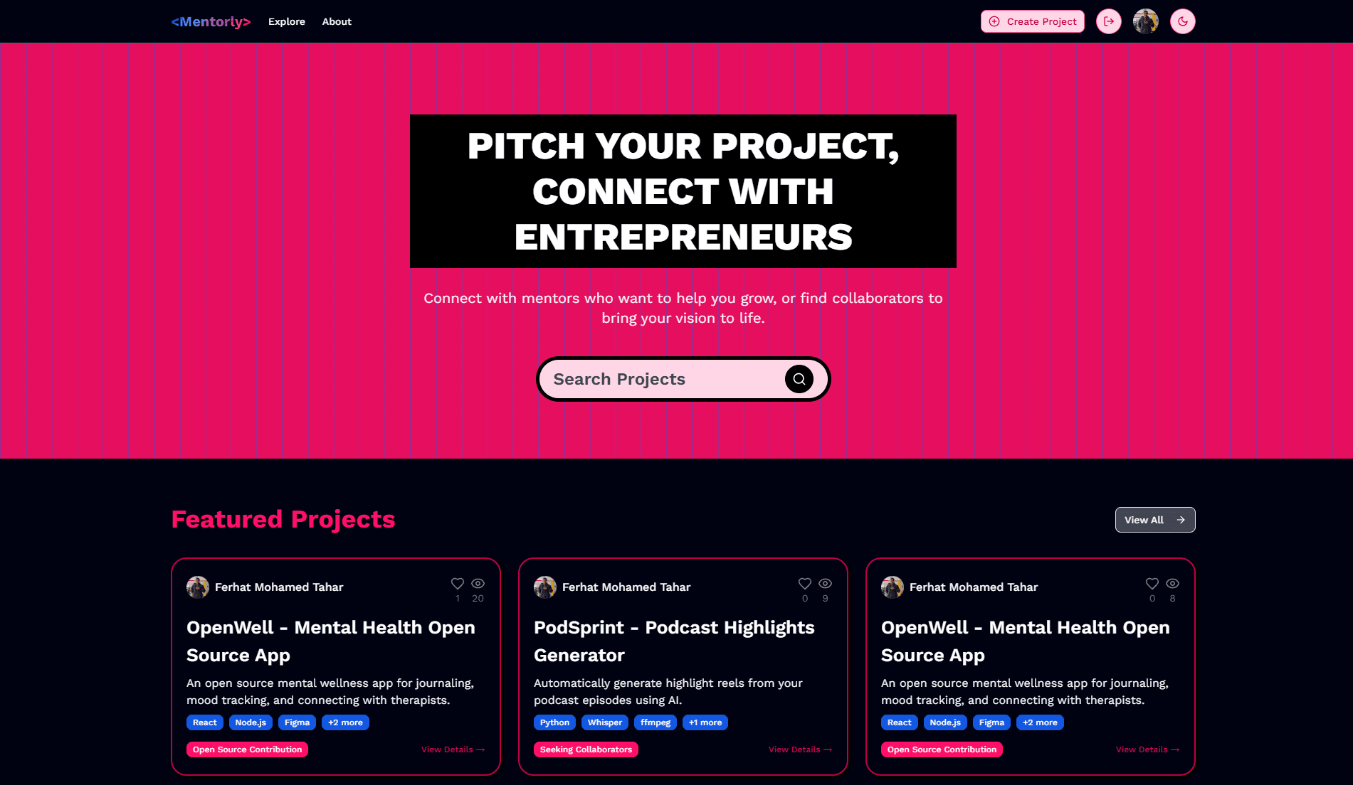 mentorly project showcase